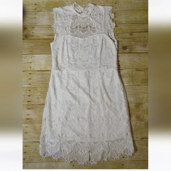 Free People XS White Lace Daydreamer Open Back Dress - Picture 3 of 5